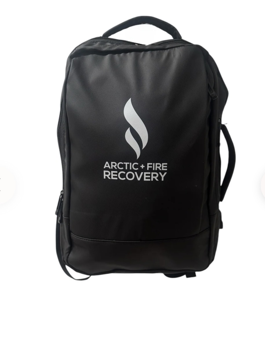 Arctic Fire Recovery compression pants in their carry bag